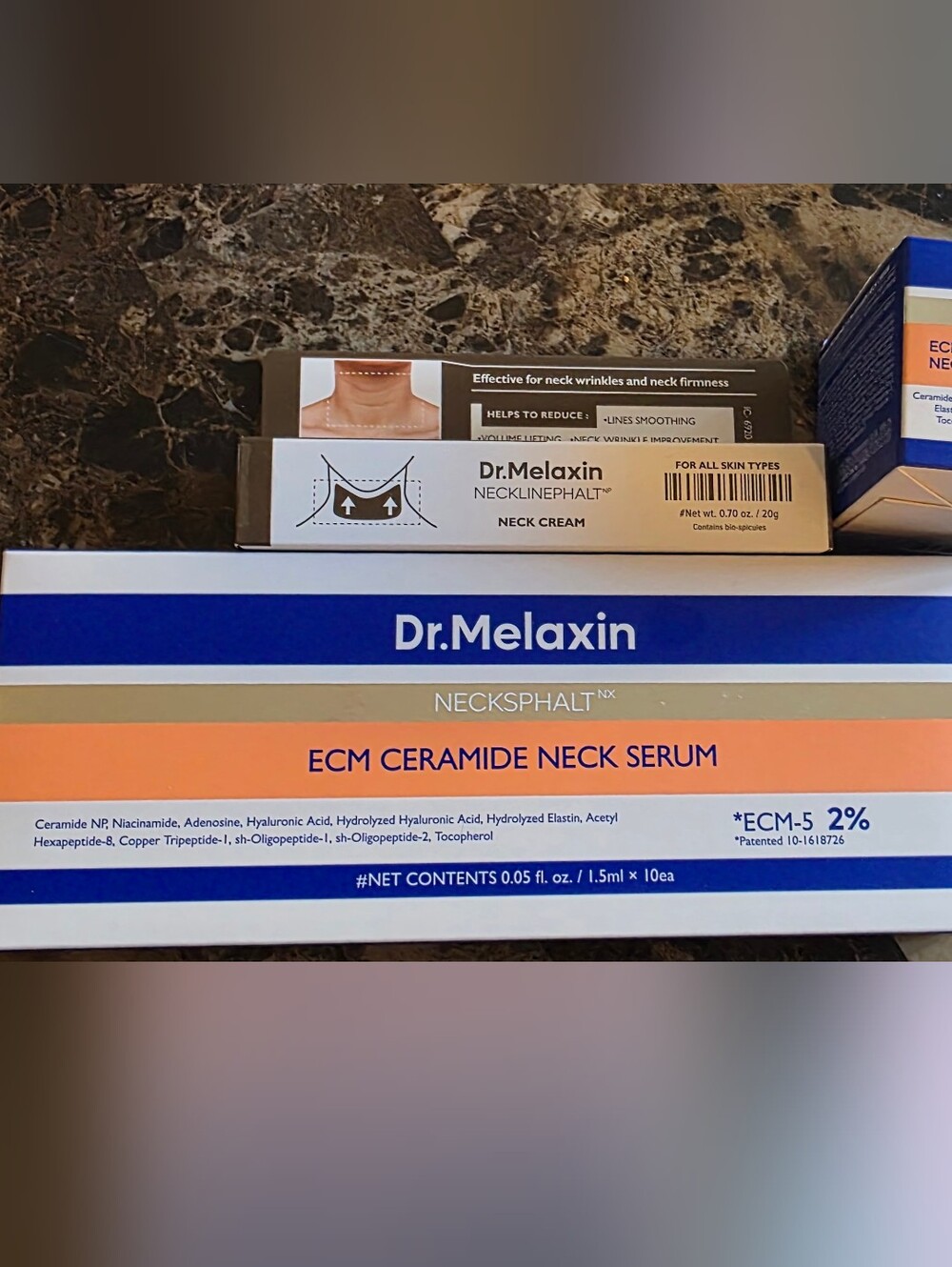 ECM Ceramide Neck Serum - Blue & White Packaging 3pc Set